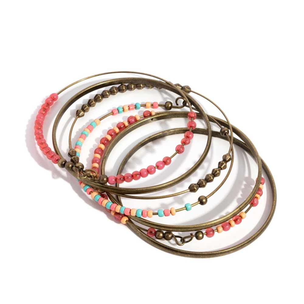 Colorful Beaded Bangle Set